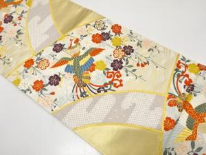 鳳凰に荒波・枝垂れ桜模様織り出し　振袖用袋帯